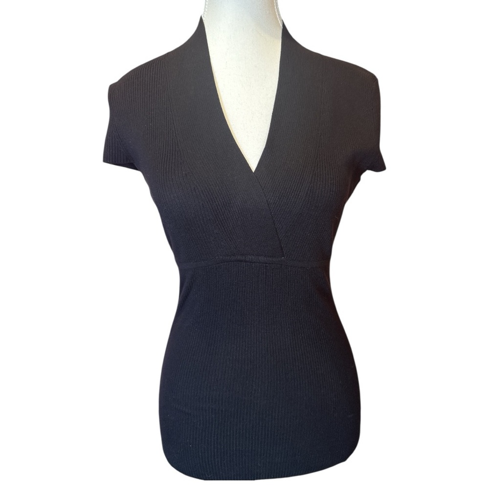 INC International Concepts Black Fitted Blouse